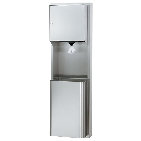 Bradley 236-0000 Paper Towel Dispenser & Waste Receptacle Recessed - Satin