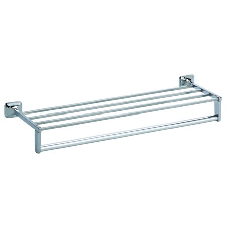 Bradley 9301-240000 - Chrome-Plated Towel Shelf with Towel Bar and Support, 24 in. Wide