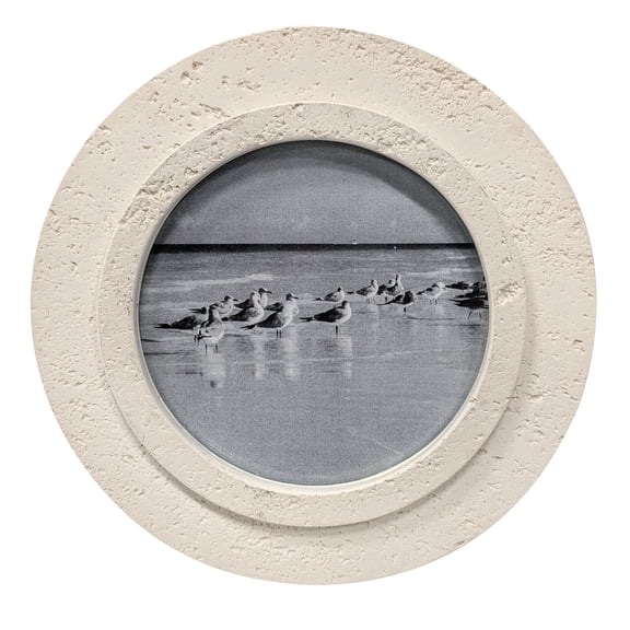 Bradley & Ballard - 4x4 Picture Frame - Round Step Limestone Finish Tabletop& Wall Photo Frame