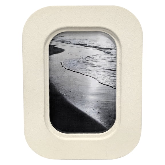 Bradley & Ballard - 4x6 Picture Frame - Squared off Oval Off White Plaster Finish Tabletop & Wall Photo Frame