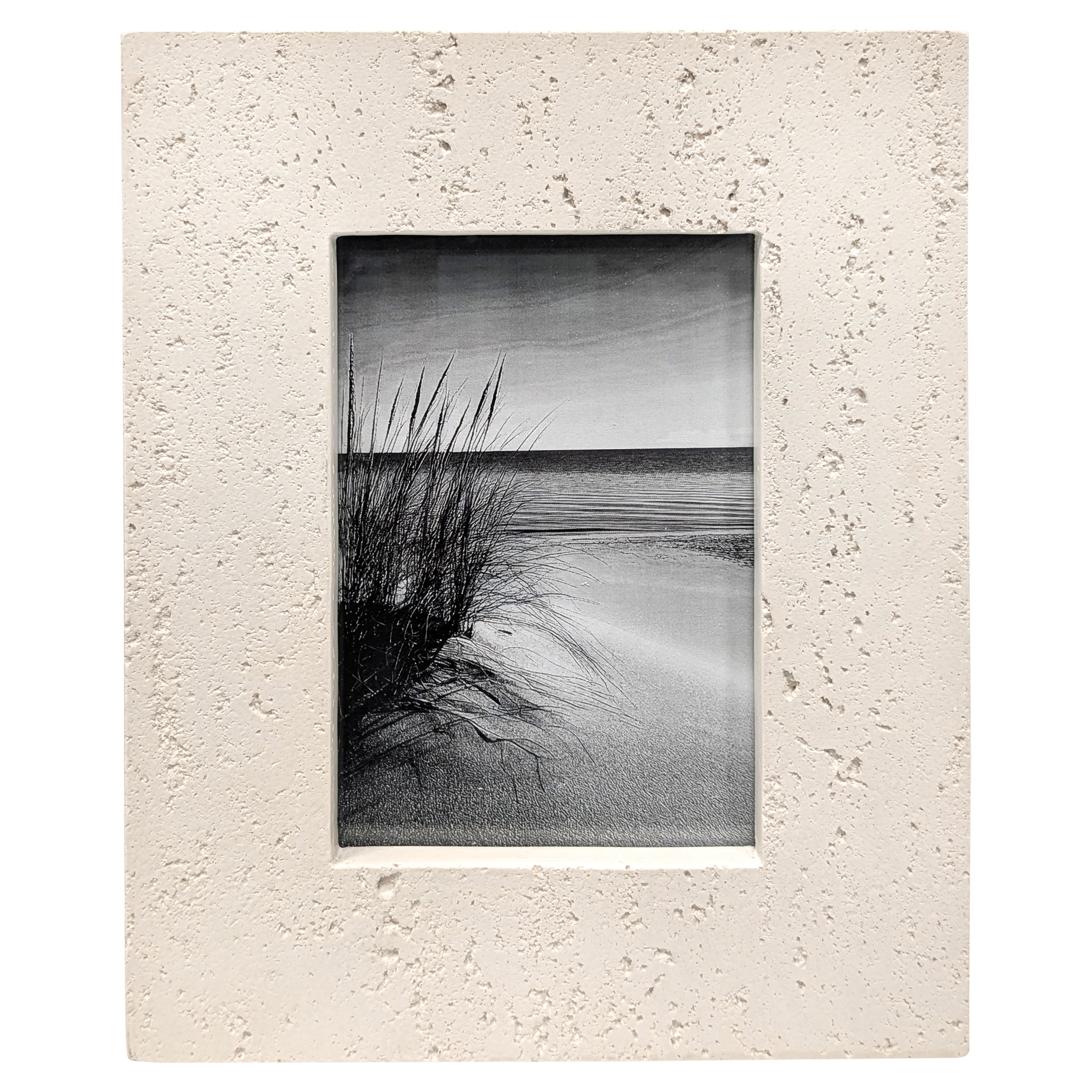 Bradley & Ballard - 4x6 inch Wide Sandstone Finsh Oval Photo Opening Tabletop & Wall Photo Frame