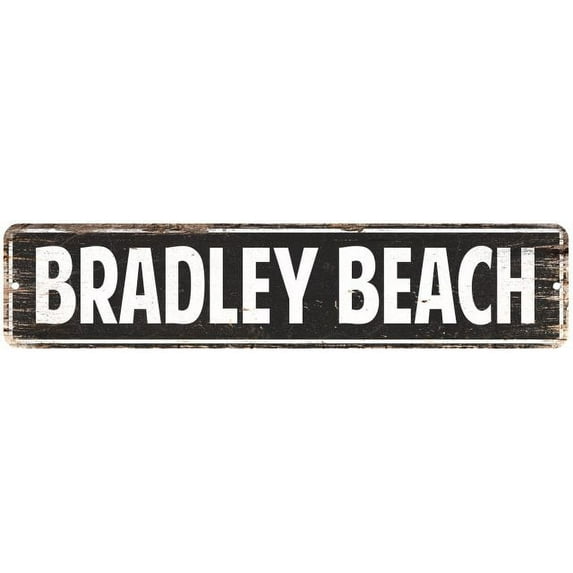 Bradley Beach Vintage Look Gift Metal Sign Chic 4x18 104180008209
