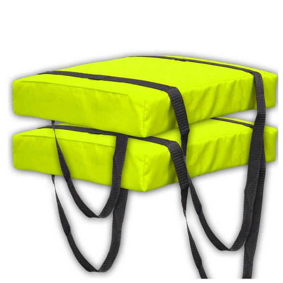 Bradley Bradley Type IV Boat Cushion USCG Approved Throwable Flotation Device; Coast Guard approved throw preserver with foam cushion; throwable boat cushion safety device (2-Pack, Neon Yellow color)