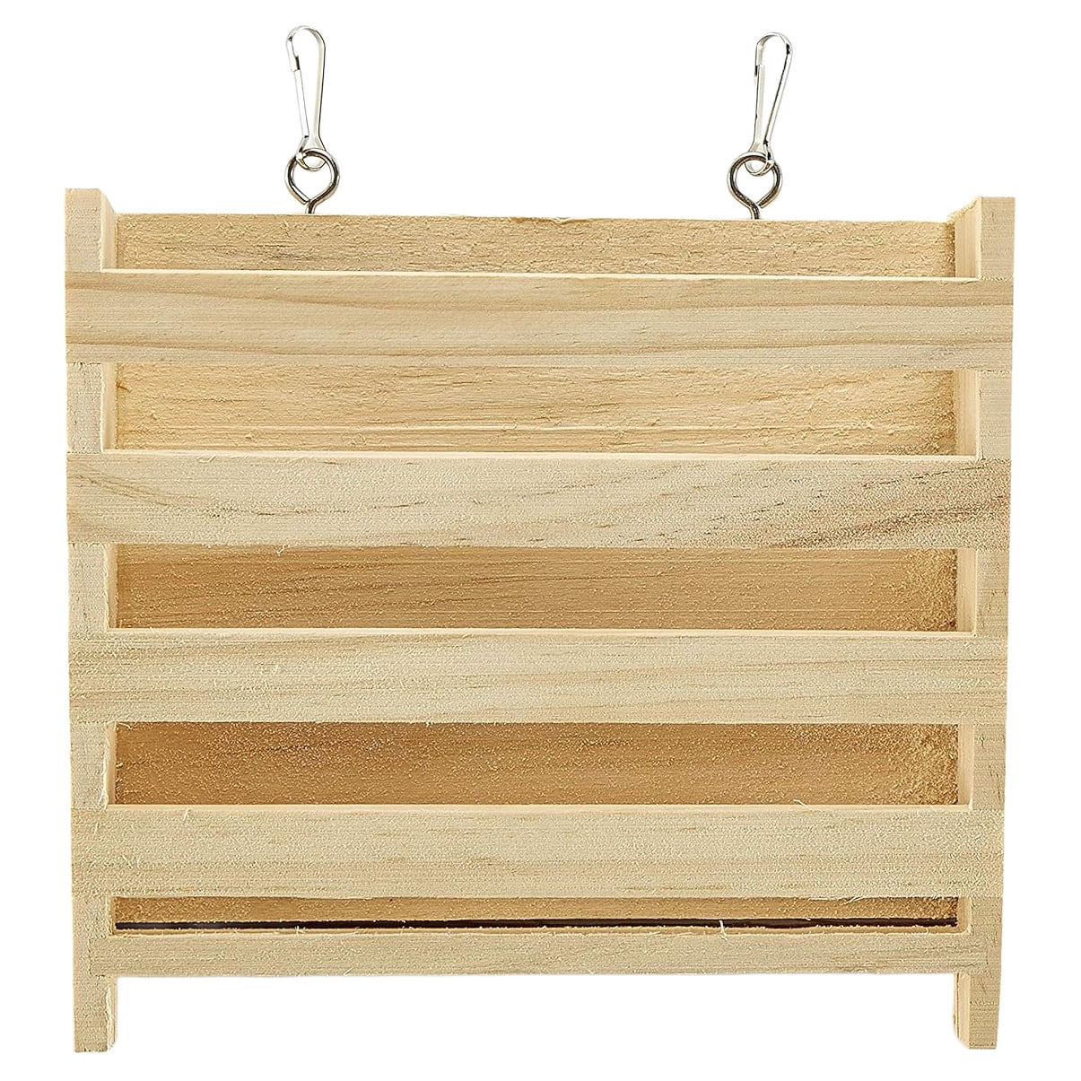 Bradley Caldwell Natural Wooden Hay Manger Automatic Pet Feeder for Small Pets