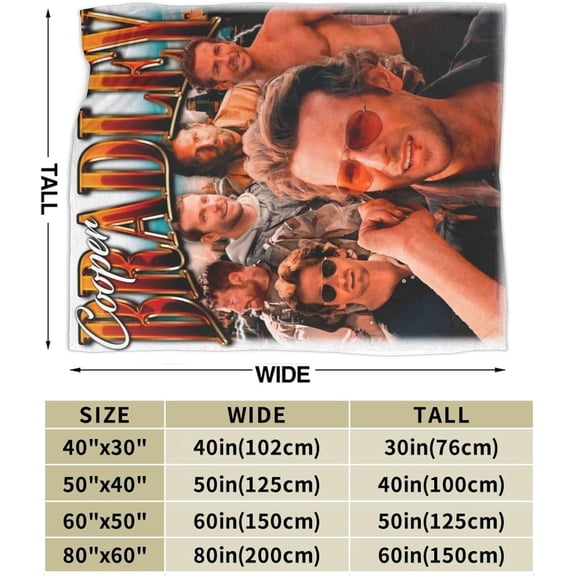 Bradley Cooper Blanket Flannel Soft Throw Blankets for Bedroom Livingroom Sofa Home 40""X30"", Black