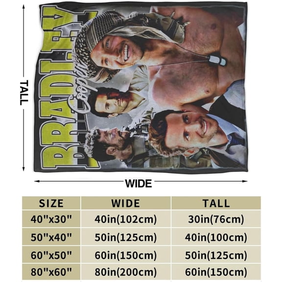 Bradley Cooper Blanket Flannel Soft Throw Blankets for Bedroom Livingroom Sofa Home 40""X30"", Black