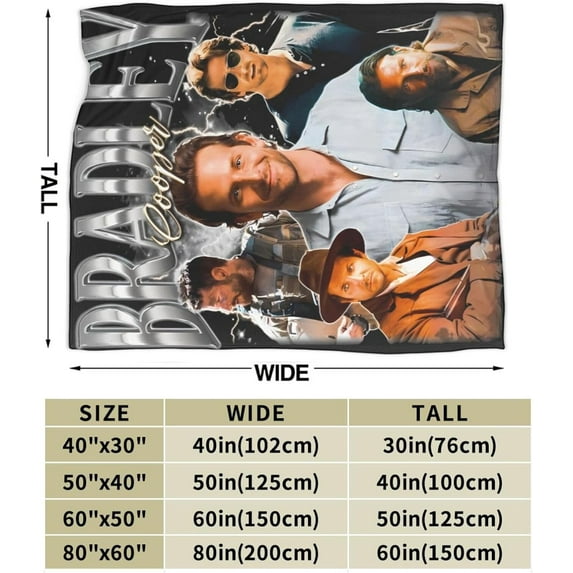 Bradley Cooper Blanket Flannel Soft Throw Blankets for Bedroom Livingroom Sofa Home 50""X40"", Black
