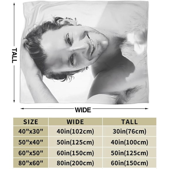Bradley Cooper Blanket Flannel Soft Throw Blankets for Bedroom Livingroom Sofa Home 60""X50"", Black