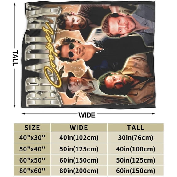Bradley Cooper Blanket Flannel Soft Throw Blankets for Bedroom Livingroom Sofa Home 60""X50"", Black