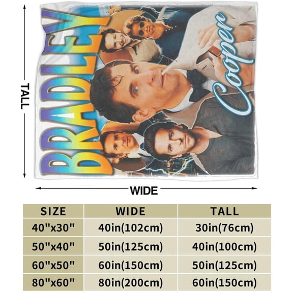Bradley Cooper Blanket Flannel Soft Throw Blankets for Bedroom Livingroom Sofa Home 80""X60"", Black