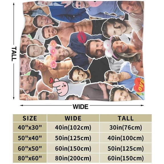 Bradley Cooper Collage Blanket Flannel Soft Throw Blankets for Bedroom Livingroom Sofa Home 50""X40"", Black