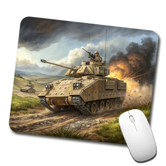 Bradley Fighting Vehicle US Army Armor Mouse Pad Low Profile Gaming Mat