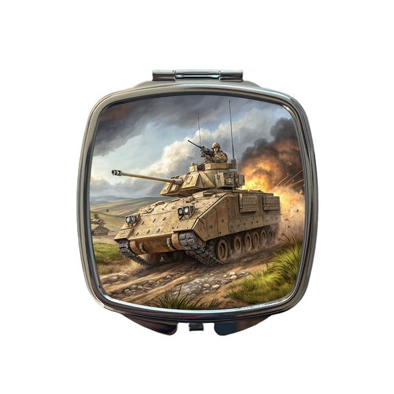 Bradley Fighting Vehicle US Army Armor Travel Makeup Handbag Purse Small Pocket Compact Mirror