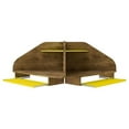 thumbnail image 1 of Bradley Floating 2-Piece Cubicle Section Desk with Keyboard Shelf in Rustic Brown and Yellow, 1 of 5