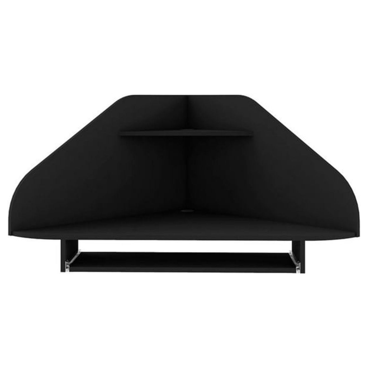 Bradley Floating Corner Desk with Keyboard Shelf in Black