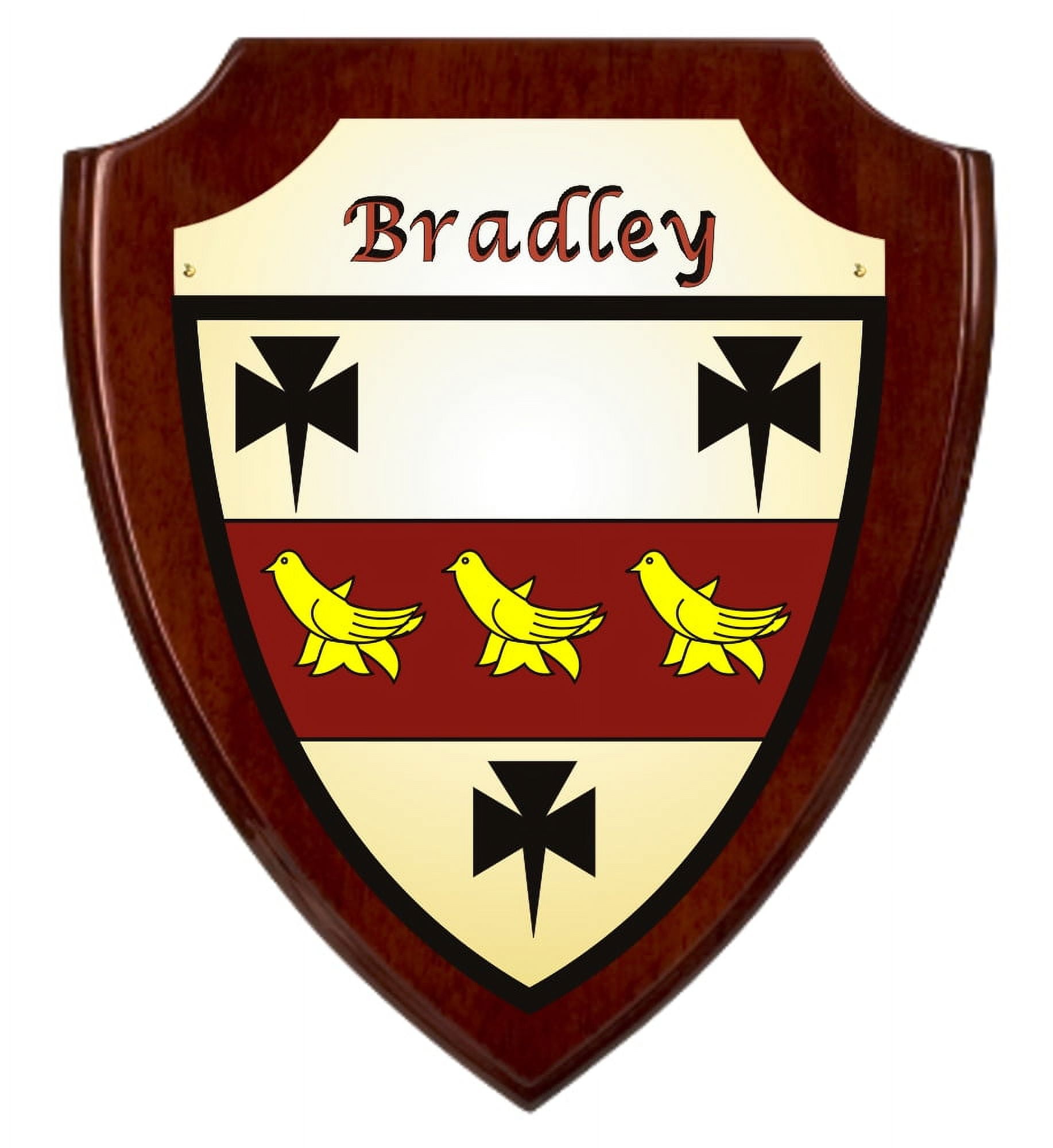 Bradley Irish Coat of Arms Shield Plaque - Rosewood Finish