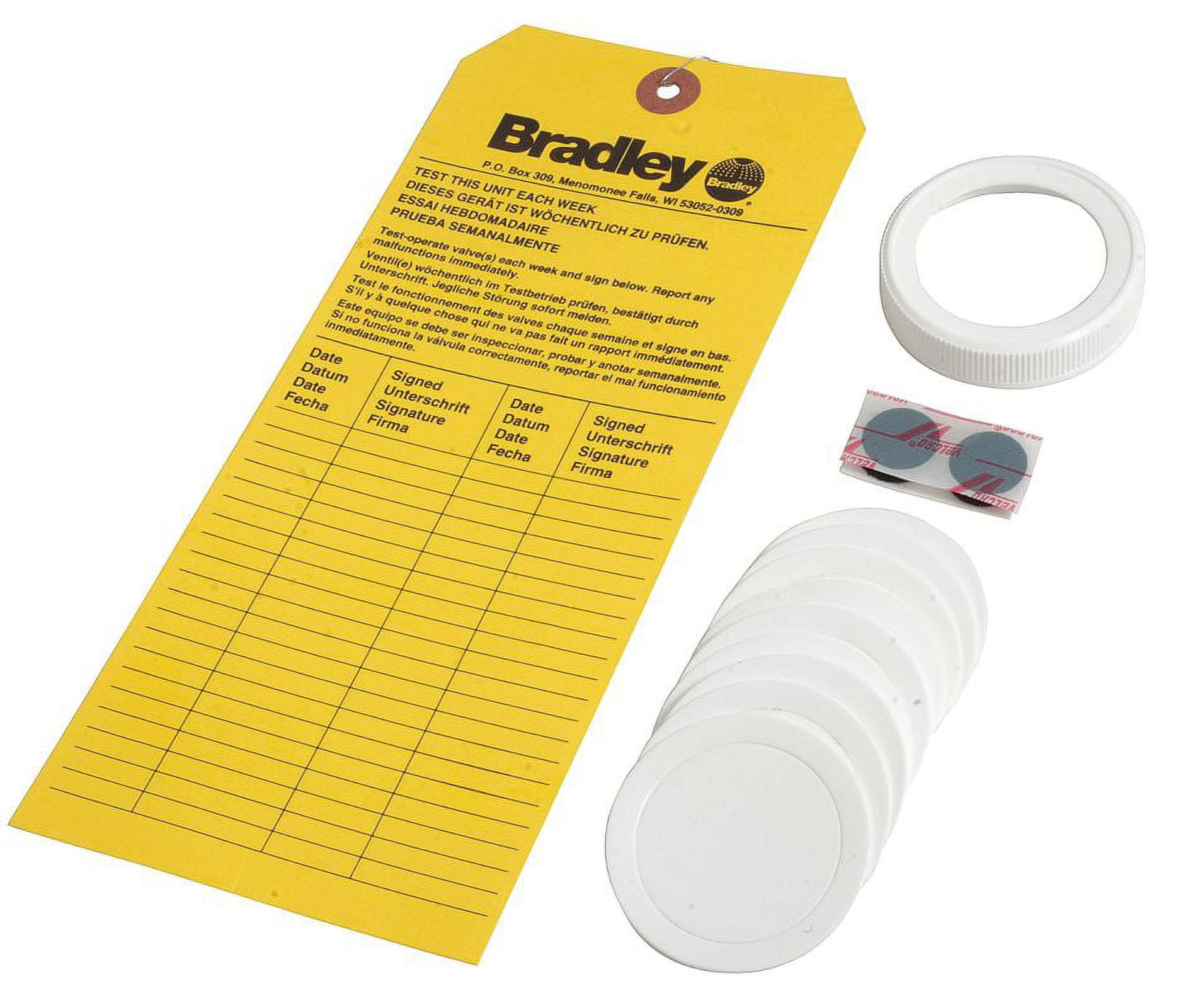 Bradley On-Site Eye Wash Refill Kit Replacement Cap, Foam Liners And Inspection Tag For On-Site Eye Wash Station