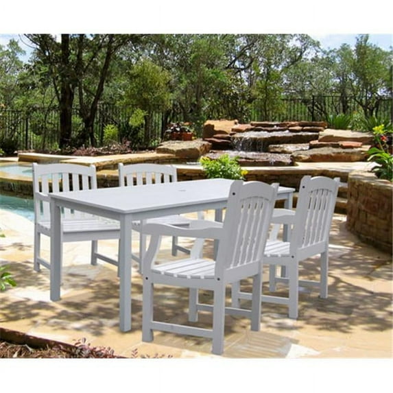 Vifah V1336set6 Bradley Acacia Dining Set Including Chairs And Dining Table