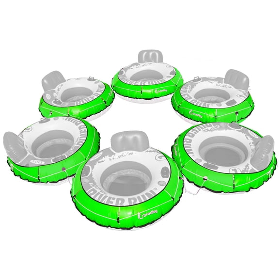 Bradley Pack of 6 Heavy Duty River Tube Cover Only; Made in USA to fit River Run Tube; Compatible with Intex Inflatable River Run river float tube & Most 53" River Tubes (Bright Green)