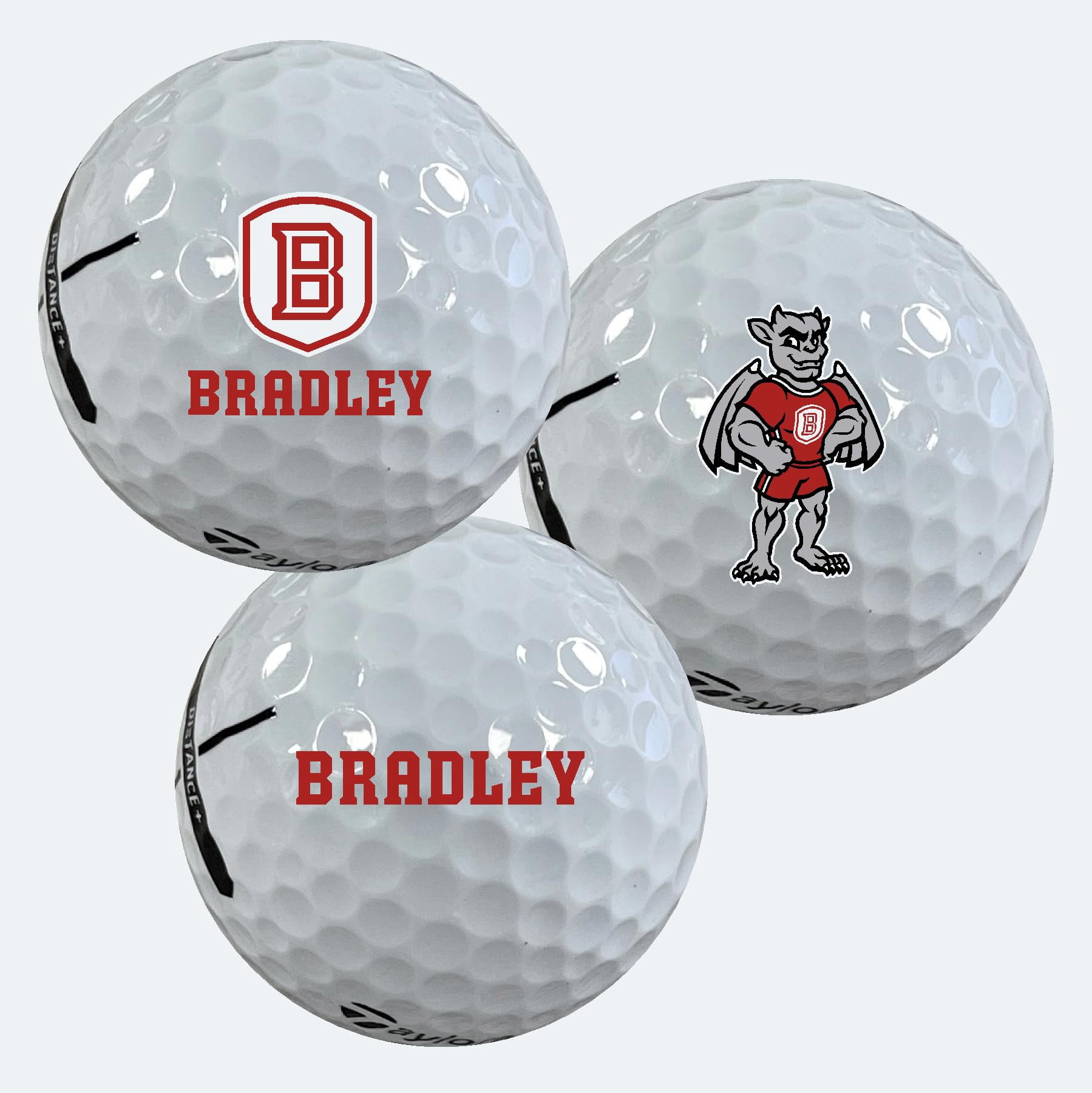 Bradley University Braves Edition Taylormade Distance+ Golf Balls 12-Pack (Dozen)