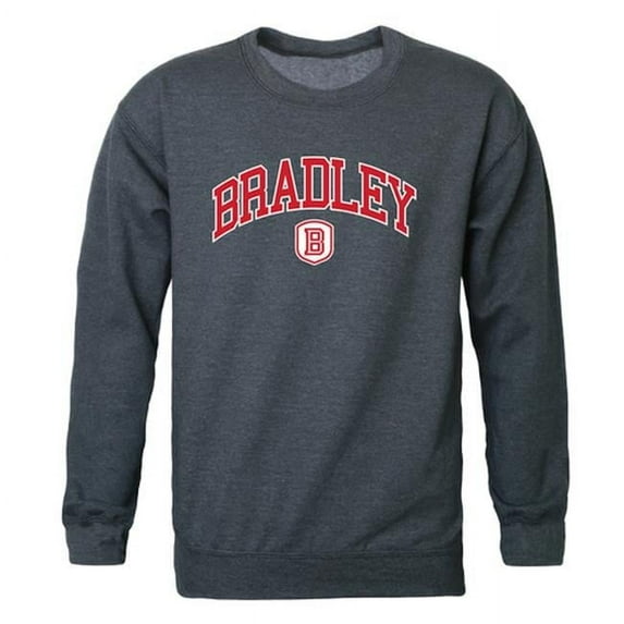 Bradley University Men Campus Crewneck Sweatshirt, Heather Charcoal - Medium