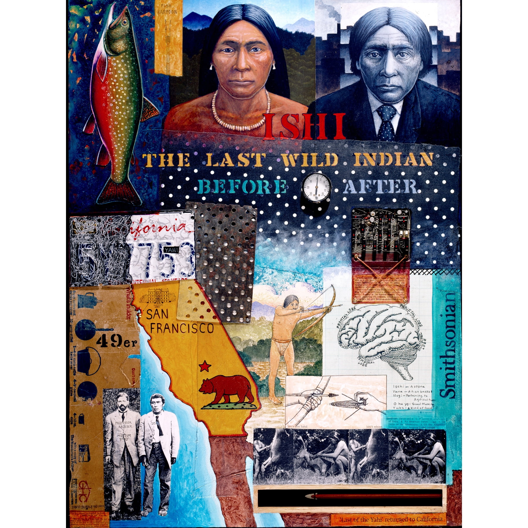 Bradley White Earth Ojibwe Last Wild Indian Painting Extra Large Art ...