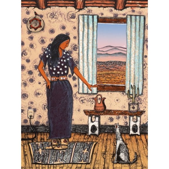 Bradley White Earth Ojibwe Married Woman Painting Extra Large Art Print Wall Mural Poster Premium XL
