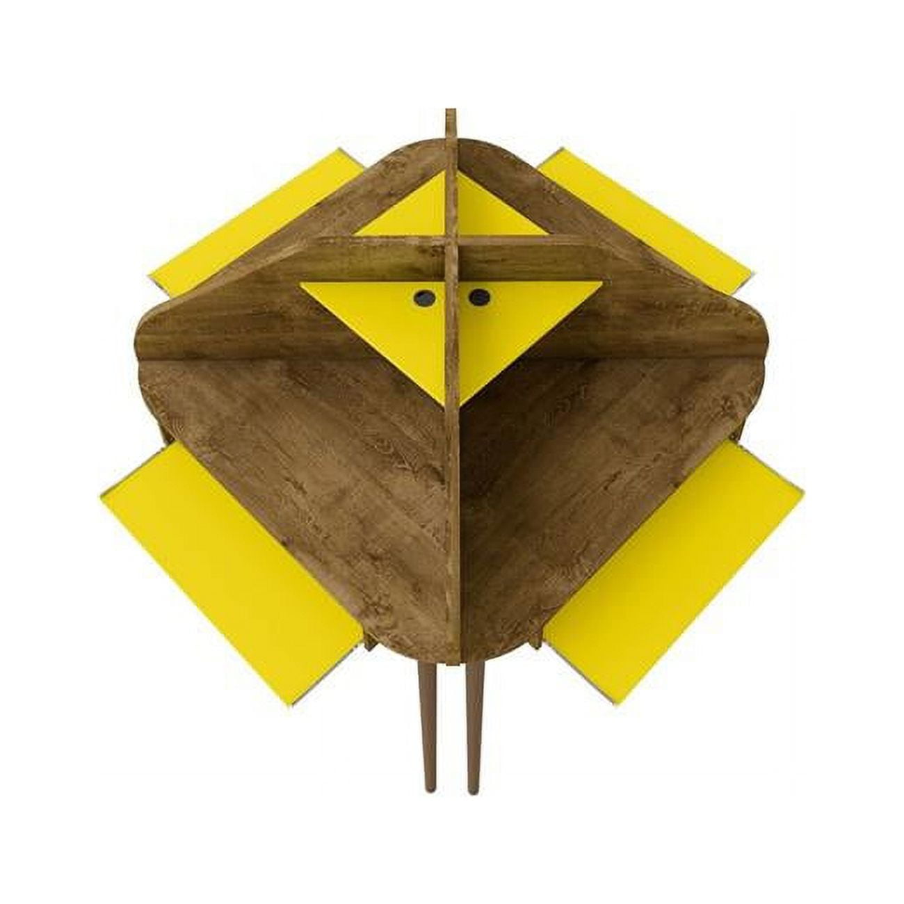 Bradley Rustic Brown and Yellow 4-Piece Corner Desk Set