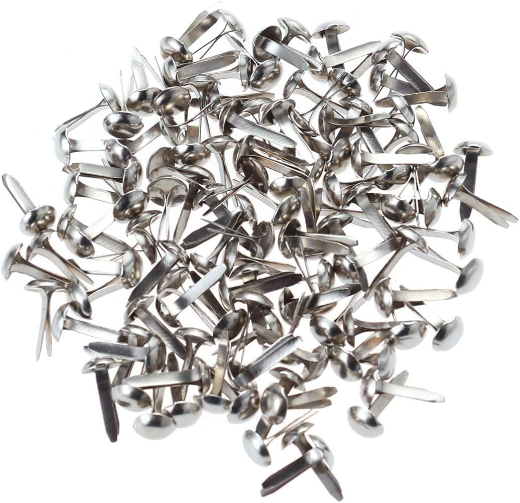 Brads for Paper Crafts 100 Pcs Round Mini Paper Fastener Brass