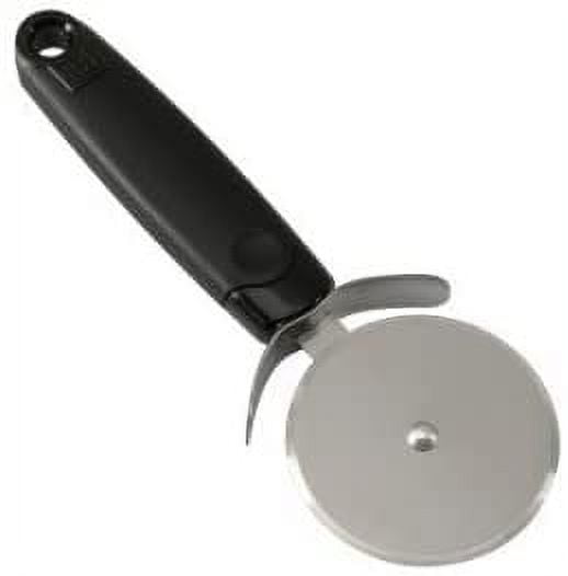 Classic Gray Stainless Steel Pizza Cutter with Plastic Handle
