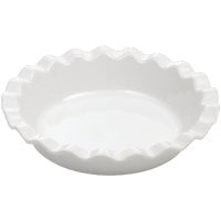 Classic White 9-Inch Ceramic Pie Dish with Unglazed Bottom