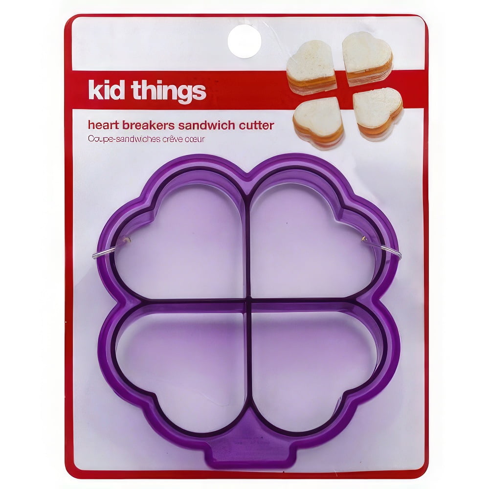 Bradshaw Sandwich Crust Cutter Mold, Assorted Colors,Cut 4 Cute Hearts