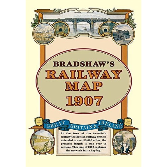 Pre-Owned Bradshaw's Railway Folded Map 1907 Paperback