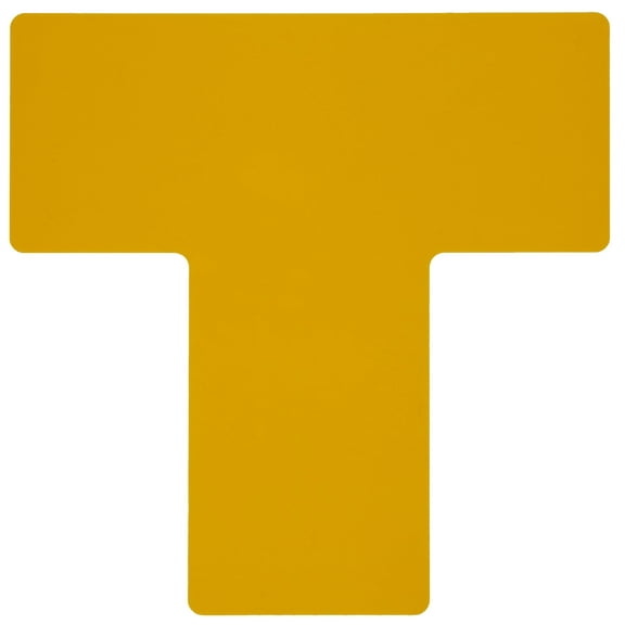 Brady - 104451 ToughStripe Nonabrasive T Shape Floor Marking Tape, 8" Length, 3" Width, Yellow (Pack of 20 per Roll) CA3