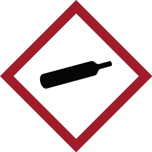 Brady 1" x 1" Paper GHS Label, GHS Gas Pressure Symbol, Pk16 118888