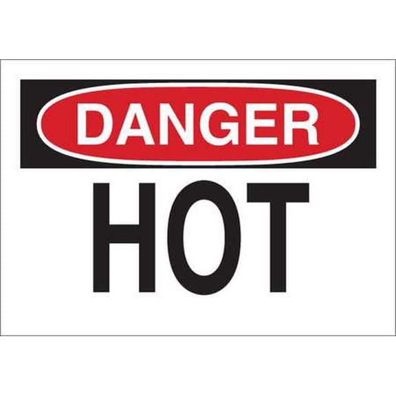 Brady 122816 Machine and Operational Sign, 7" Height x 10" Width, Black and Red on White