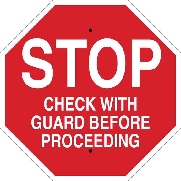 stop sign, brady, 124534, 18"hx18"w