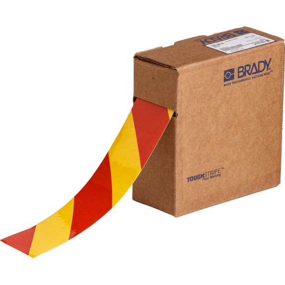Brady 132430 Marking Tape, 100' x 2", Red on Yellow