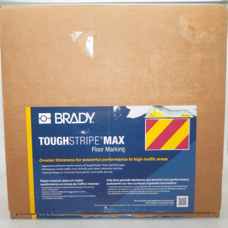 Brady 170066 3"W x 100L Vinyl Magenta/Yellow ToughStripe Max Floor Marking Tape