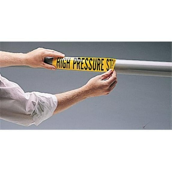 Brady Pipe Mrkr,Domestic Hot Water,3/4 to2-3/8 7087-4