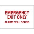 thumbnail image 1 of Brady 41048 14" Width x 10" Height B-555 Aluminum, Red on White Door Sign, Legend "Emergency Exit Only: Alarm Will Sound", 1 of 2