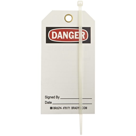 Brady 76171 5-3/4" Height, 3" Width, B-851 Economy Polyester, Red And Black On White Color Blank Accident Prevention Tags (Pack Of 25) J101