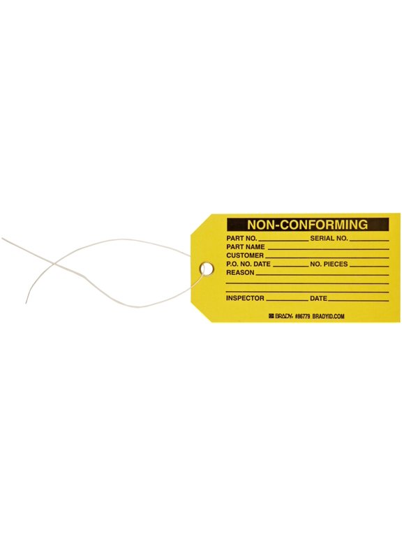86779 B-853 Cardstock, 3" Width, 5-3/4" Height, Black On Yellow Color Production Status Tag (Pack Of 100) CA2