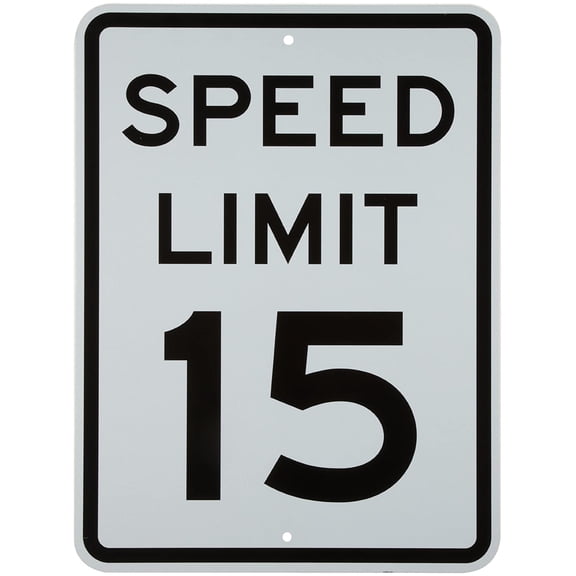 Brady 94212 24 Height, 18 Width, B-959 Reflective Aluminum, Standard Traffic Sign, Legend Speed Limit 15 Mph