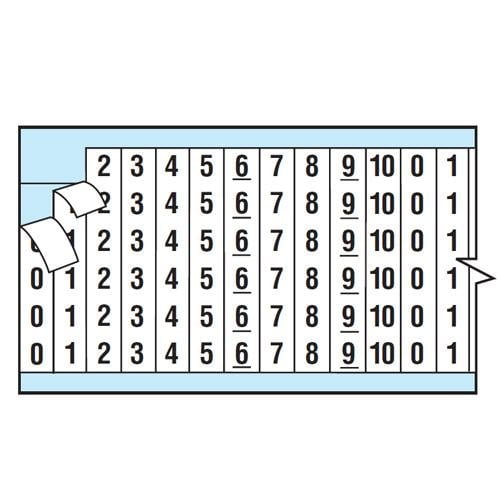 Brady AF-1-10-PK 111050 Consecutive Numbers Repeated Wire Marker Card