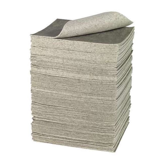 Brady Sorbent Pad, 32 gal, 15 in x 19 in, Universal, White, Cellulose RFP300
