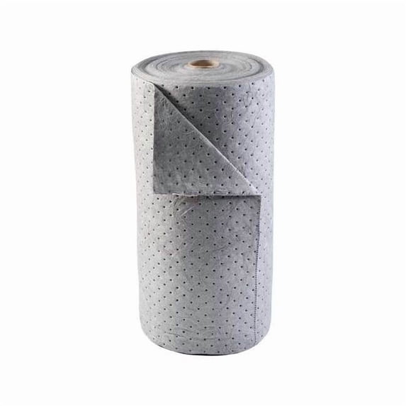 Sorbent Roll, 38 gal, 30 in x 150 ft, Universal, Gray, Polypropylene BRU150