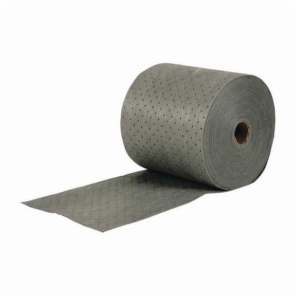 Sorbent Roll, 24 gal, 15 in x 150 ft, Universal, Gray, Polypropylene MRO15-DP