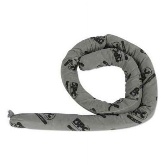 Brady Sorbent Sock, 12 gal, 3 in x 8 ft, Universal, Gray, 6 PK AW806