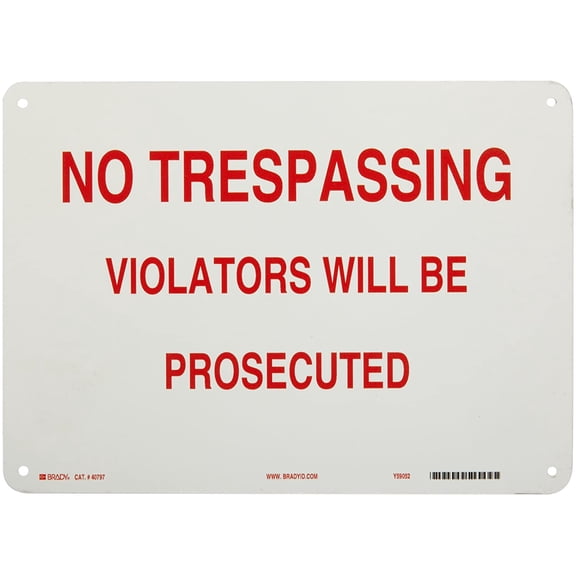 brady 40797 admittance sign, 10 x 14in, r/wht, eng, text